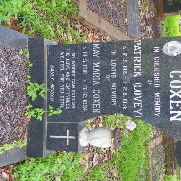 COXEN Patrick 1915-1978 &amp; May Maria 1918-1994