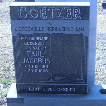COETZER Paul Jacobus 1918-1985