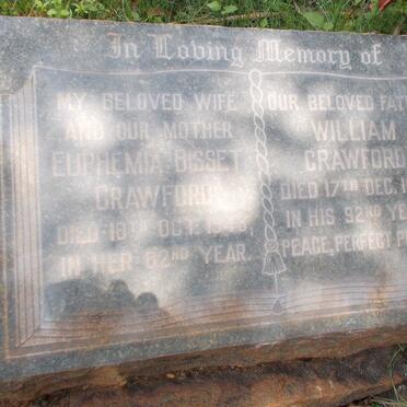 CRAWFORD William -1957 &amp; Euphemia Bisset -1948