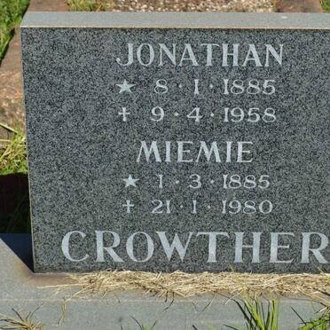 CROWTHER Jonathan 1885-1958 &amp; Miemie 1885-1980