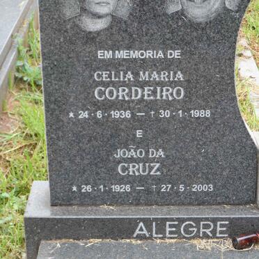 CRUZ Joao, da 1926-2003 :: CORDEIRO Celia Maria 1936-1988