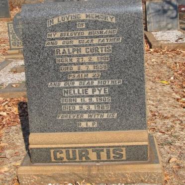 CURTIS Ralph 1901-1958 &amp; Nellie Pye 1905-1989