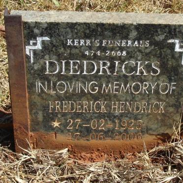DIEDRICKS Frederick Hendrick 1925-2006