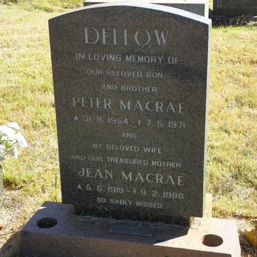 DELLOW Jean Macrae 1919-1986 :: DELLOW Peter Macrae 1954-1971