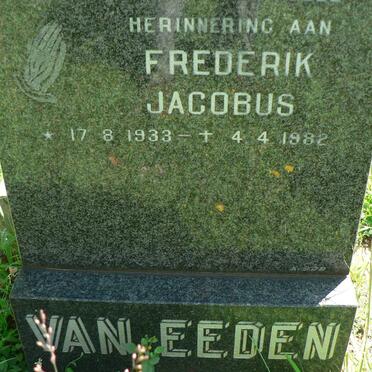 EEDEN Frederik Jacobus, van 1933-1982