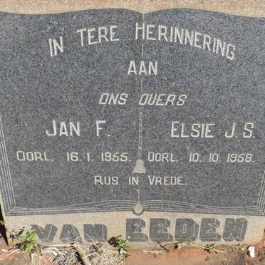 EEDEN Jan F., van -1955 &amp; Elsie J.S. -1958