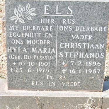 ELS Christiaan Stephanus 1896-1987 &amp; Hyla Maria DU PLESSIS 1901-1975