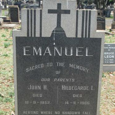 EMANUEL John H. -1952 &amp; Hildegarde L. -1966