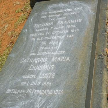 ERASMUS Theunis 1883-1949 &amp; Catharina Maria LOOTS 1895-1955