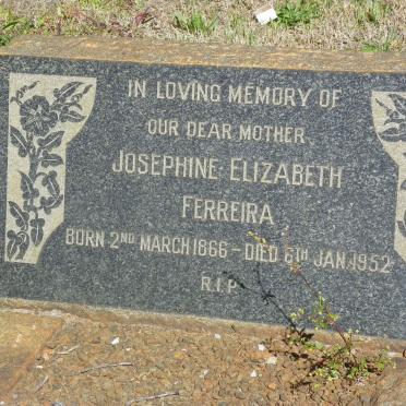 FERREIRA Josephine Elizabeth 1866-1952