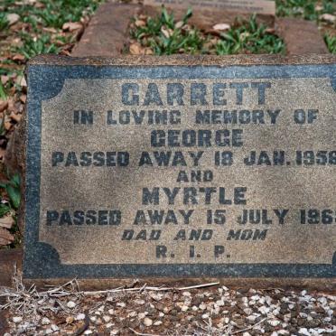 GARRETT George -1956 &amp; Myrtle -1968