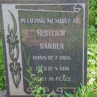 GARBER Hester H. 1905-1981