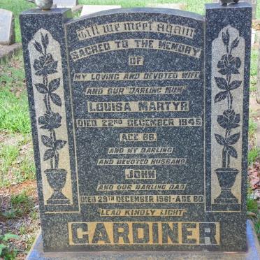 GARDINER John -1961 &amp; Louisa Martyr -1945