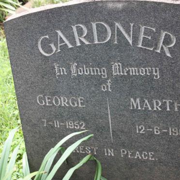 GARDNER George -1952 &amp; Martha -1967