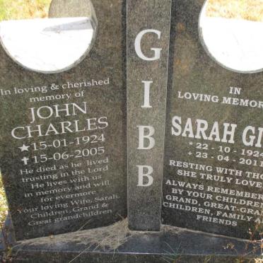 GIBB John Charles 1924-2005 &amp; Sarah 1924-2011