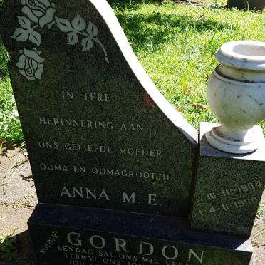 GORDON Anna M.E. 1904-1980