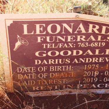 GOODALL Darius Andrew 1975-2019