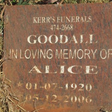 GOODALL Alice 1920-2006