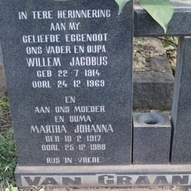 GRAAN Willem Jacobus, van 1914-1969 &amp; Martha Johanna 1917-1988
