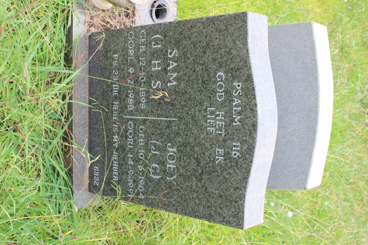 GROBLER J.H.S. 1898-1988 & J.C. 1904-1991