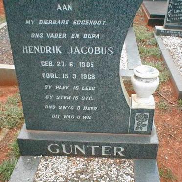GUNTER Hendrik Jacobus 1905-1968