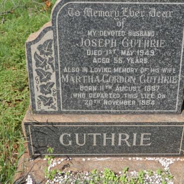 GUTHRIE Joseph -1949 &amp; Martha Gordon 1887-1964