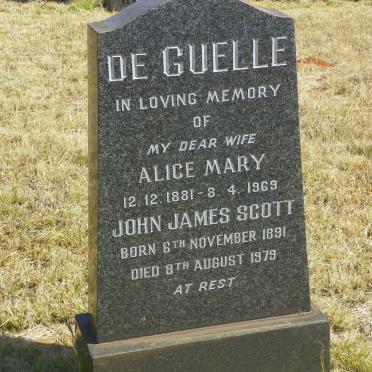 GUELLE John James Scott, de 1891-1979 &amp; Alice Mary 1881-1969