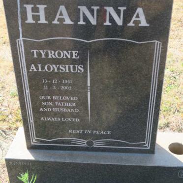 HANNA Tyrone Aloysius 1941-2002