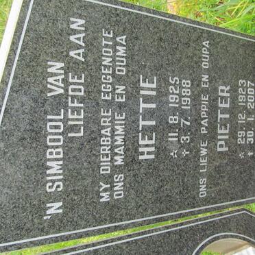 HARMSE Pieter 1923-2007 &amp; Hettie 1925-1988