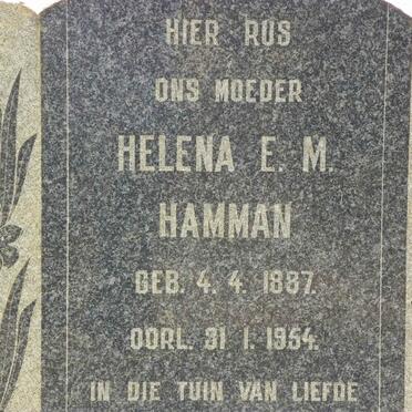 HAMMAN Helena E.M. 1887-1954
