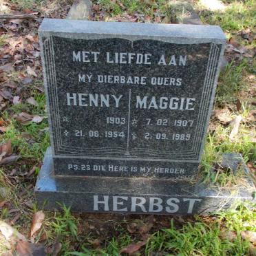 HERBST Henny 1903-1954 &amp; Maggie 1907-1989