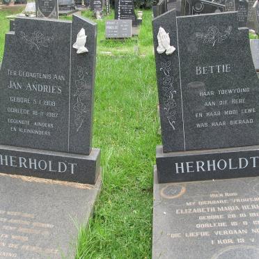 HERHOLDT Jan Andries 1908-1987 &amp; Elizabeth Maria 1917-1982