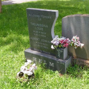HELM Albert Edward 1905-1963 &amp; Theunissina Louis 1904-1994