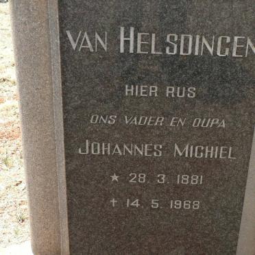 HELSDINGEN Johannes Michiel, van 1881-1968