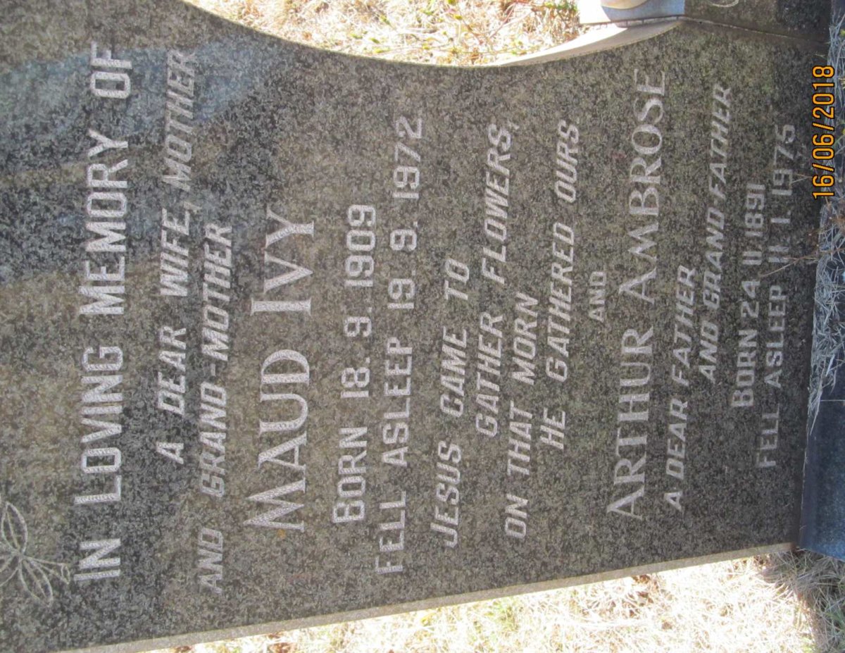 HIDE Arthur Ambrose 1891-1975 & Maud Ivy 1909-1972