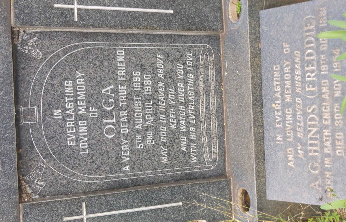 HINDS A.G. 1881-1954 &amp; Olga 1895-1980