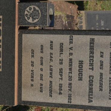 HOUGH Heibrecht Cornelia nee V.D. MERWE 1902-1954