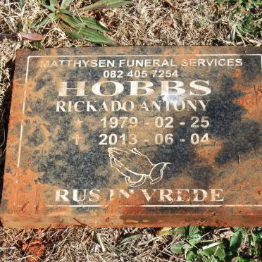 HOBBS Rickado Antony 1979-2013