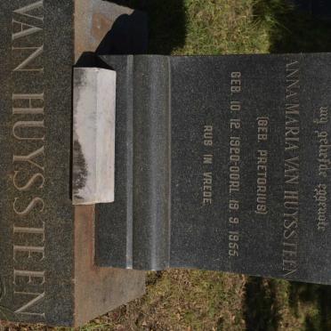HUYSSTEEN Anna Maria, van nee PRETORIUS 1920-1955