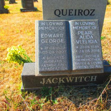 JACKWITCH Edward George 1934-2007 &amp; Pearl Alida Vlelicia QUEIROZ 1939-2015