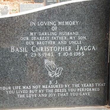 JAGGA George 1915-1959 :: JAGGA Basil Christopher 1943-1985 :: JAGGA Julia 1915-2000