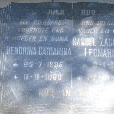 JANSEN Samuel Zacharias 1885-1969 & Hendrina Catharina 1895-1968