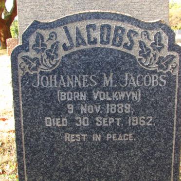 JACOBS Johannes M. nee VOLKWYN 1889-1962