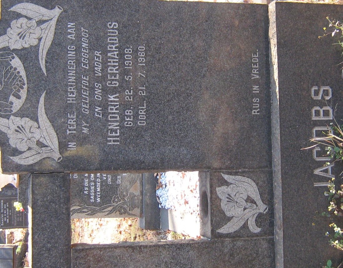 JACOBS Hendrik Gerhardus 1908-1960