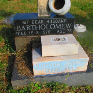 JENNINGS Bartholomew -1976 &amp; Margaret 1900-1978