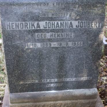 JOUBERT Hendrika Johanna nee HENNING 1889-1955