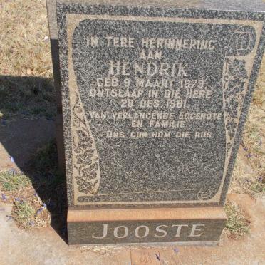 JOOSTE Hendrik 1879-1961