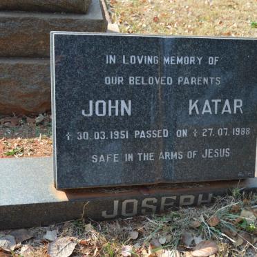 JOSEPH John -1951 &amp; Katar -1988