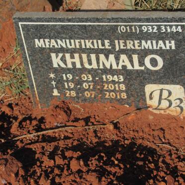 KHUMALO Mfanufikile Jeremiah 1943-2018