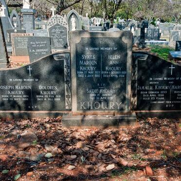 KHOURY Maroun 1887-1967 &amp; Jamalie 1893-1956